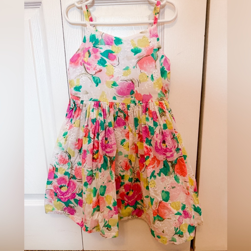 EUC Gymboree Eyelet Floral Dress Sz 6